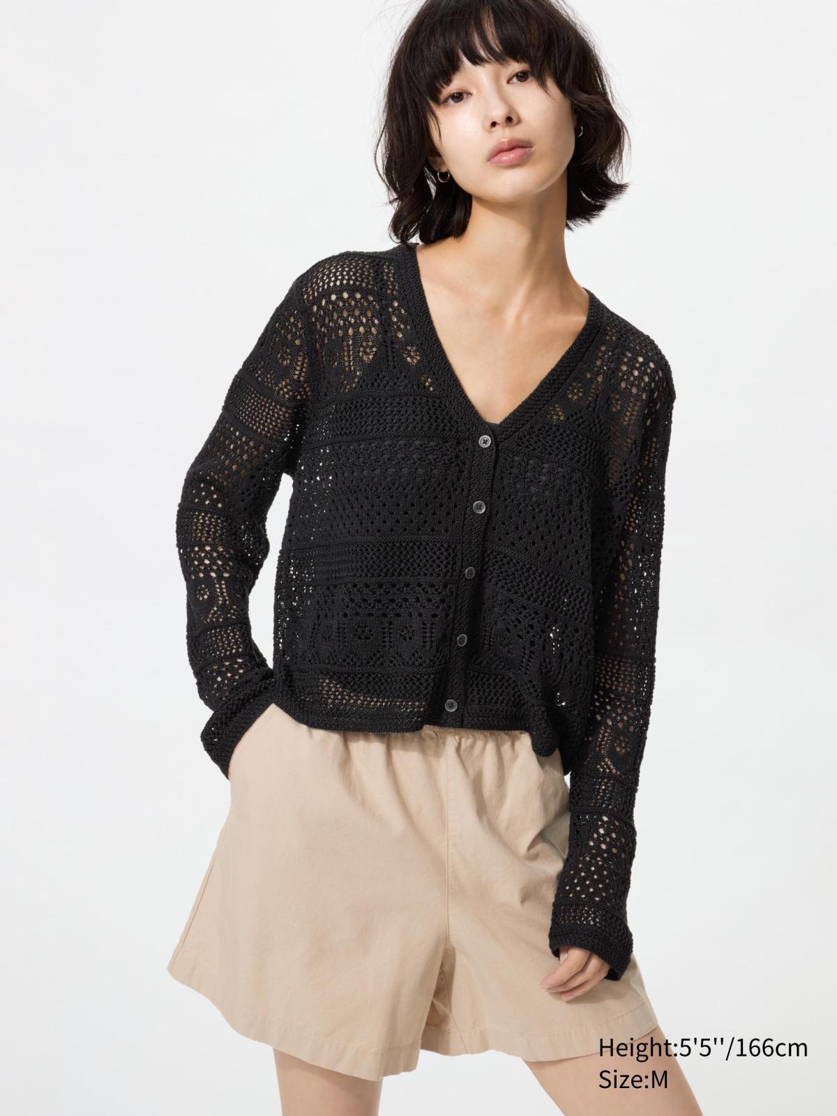 女裝 針織V領開襟外套(長袖)