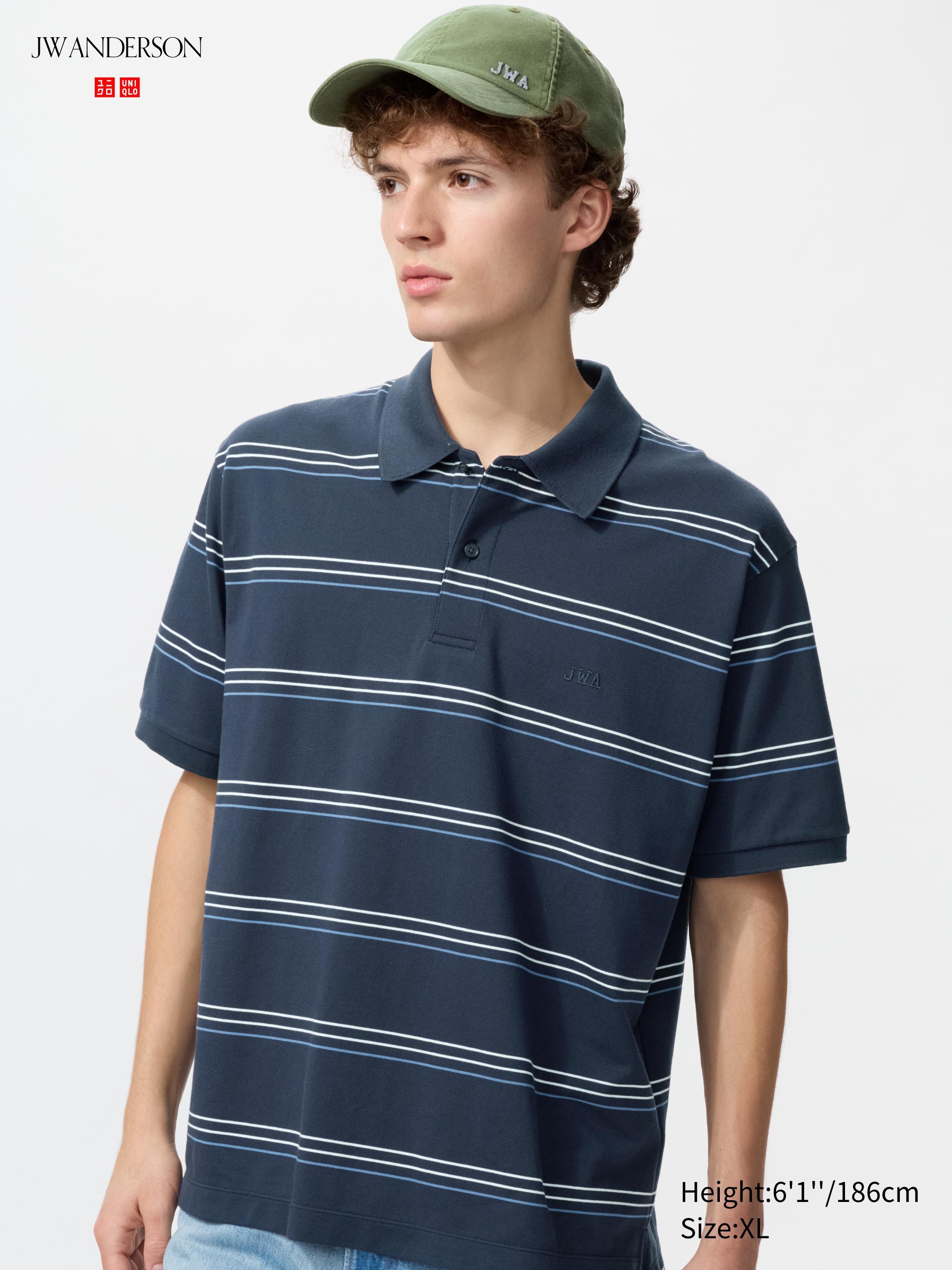 男裝DRY網眼POLO衫(短袖)(多色條紋) - UNIQLO台灣