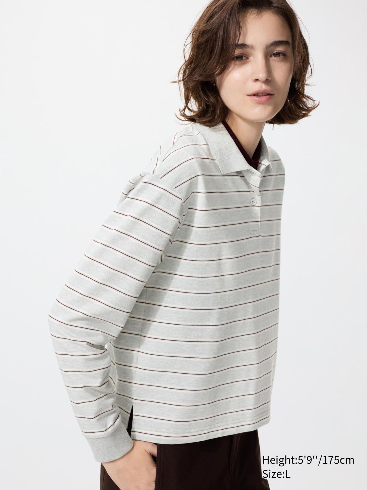 女裝 條紋POLO衫(長袖)