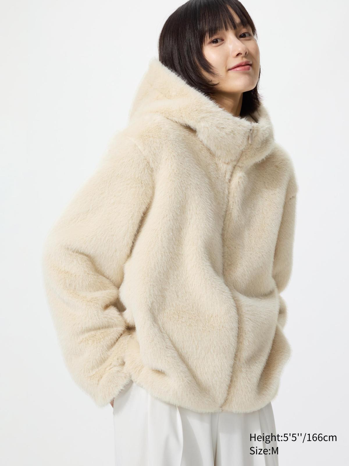 女裝 柔軟刷毛連帽外套