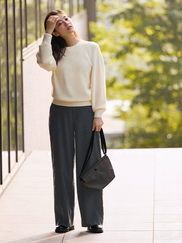 3Dコットンバルーンスリーブセーター