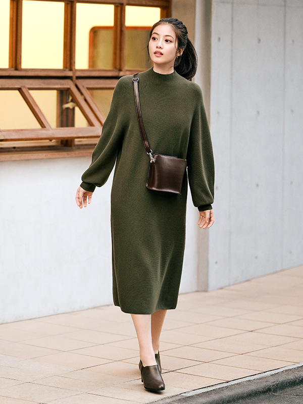 3Dコットンバルーンスリーブワンピース