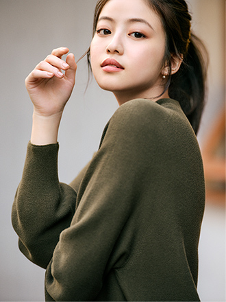 3Dコットンバルーンスリーブワンピース