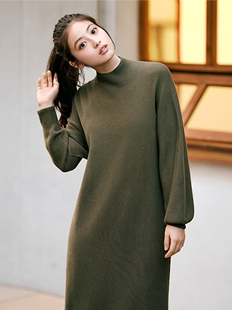 3Dコットンバルーンスリーブワンピース