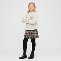  女童 法蘭絨格紋褲裙