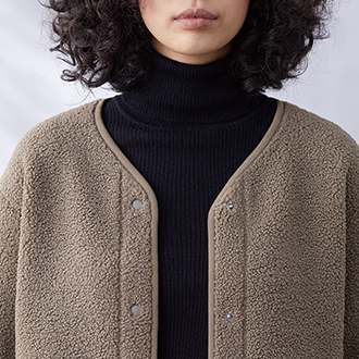 女裝 毛絨刷毛圓領針織外套