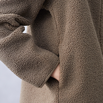 女裝 毛絨刷毛圓領針織外套