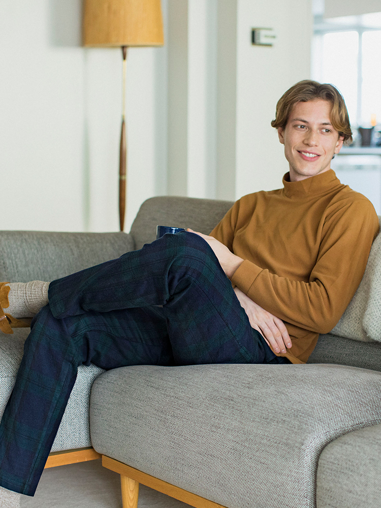 男裝 HEATTECH 刷毛中高領T恤