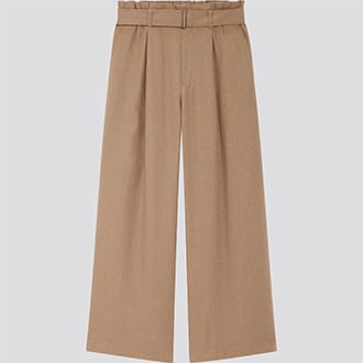 女裝附腰帶亞麻嫘縈寬褲