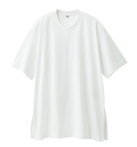 棉質開衩設計長上衣 (短袖)