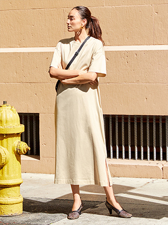 絲光棉長洋裝 (短袖)