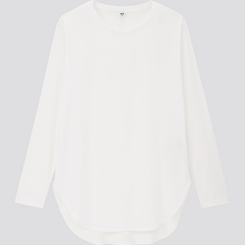 棉質設計下襬長版T恤(長袖)