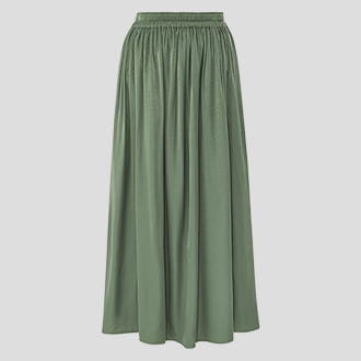 垂墜風抓皺長裙