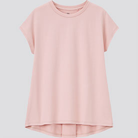 女童AIRism棉質圓領長上衣(短袖)