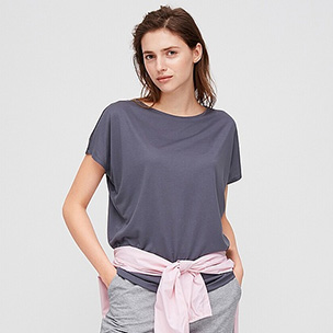 垂墜風圓領T恤 (短袖)