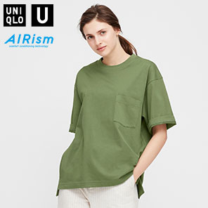  男裝 AIRism 棉質寬版圓領T恤 (五分袖)