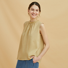 絲光棉立領無袖T恤