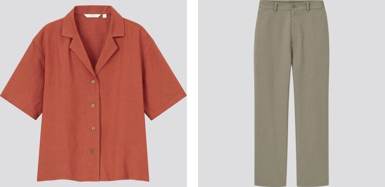 linen short sleeved shirt and linen trousers