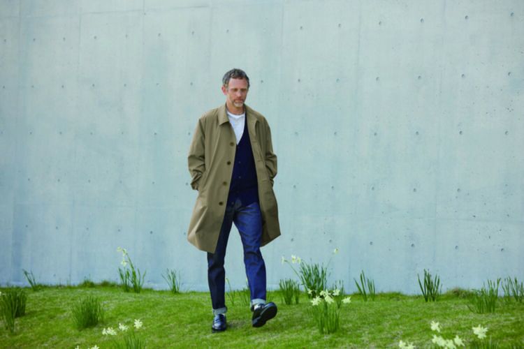Men wearing a selvedge stretch jeans