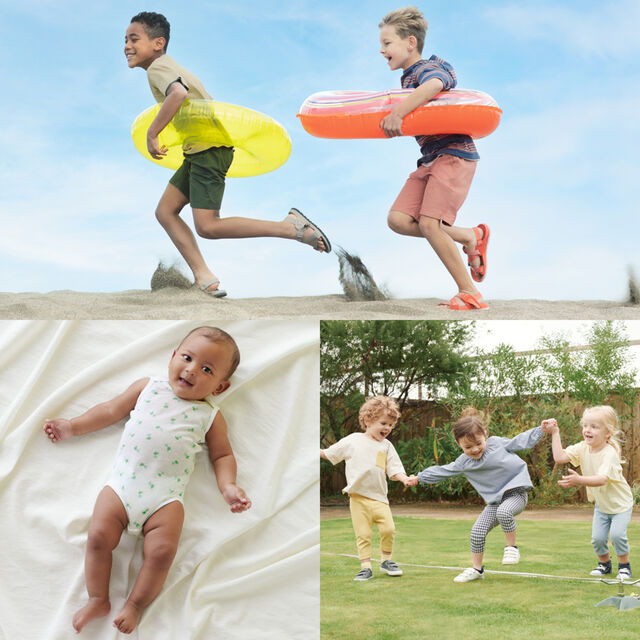kids and babies wearing UNIQLO