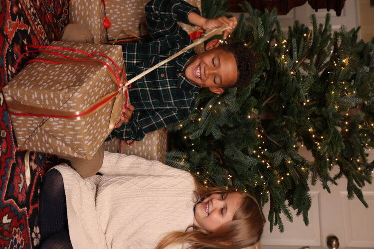 children wearing UNIQLO cosy clothing