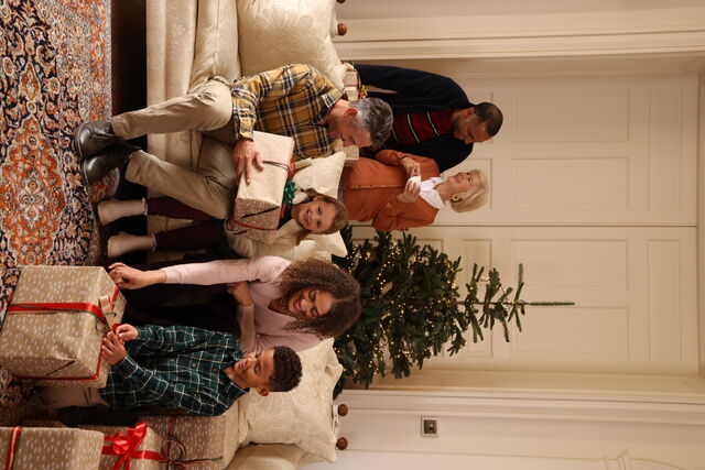 a family wearing UNIQLO cosy clothing