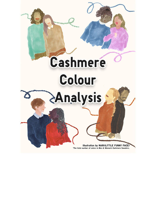 illustration of four couples wearing different coloured cashmere jumpers