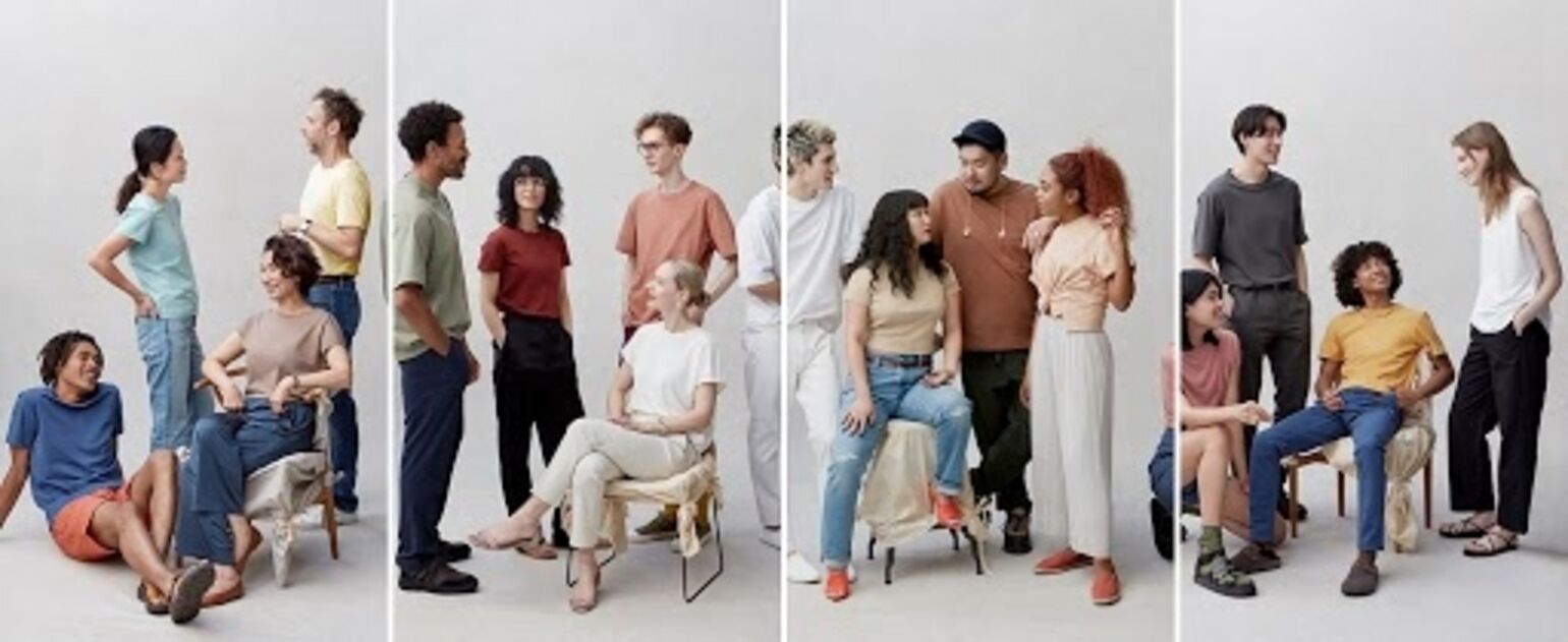 Women and Men wearing Supima cotton T-shirts