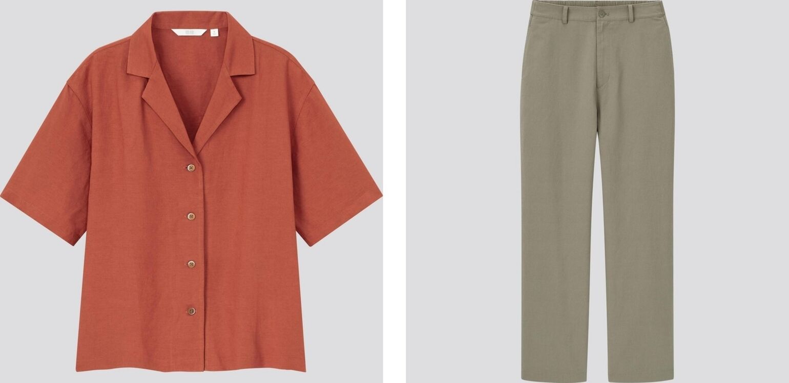 linen short sleeved shirt and linen trousers