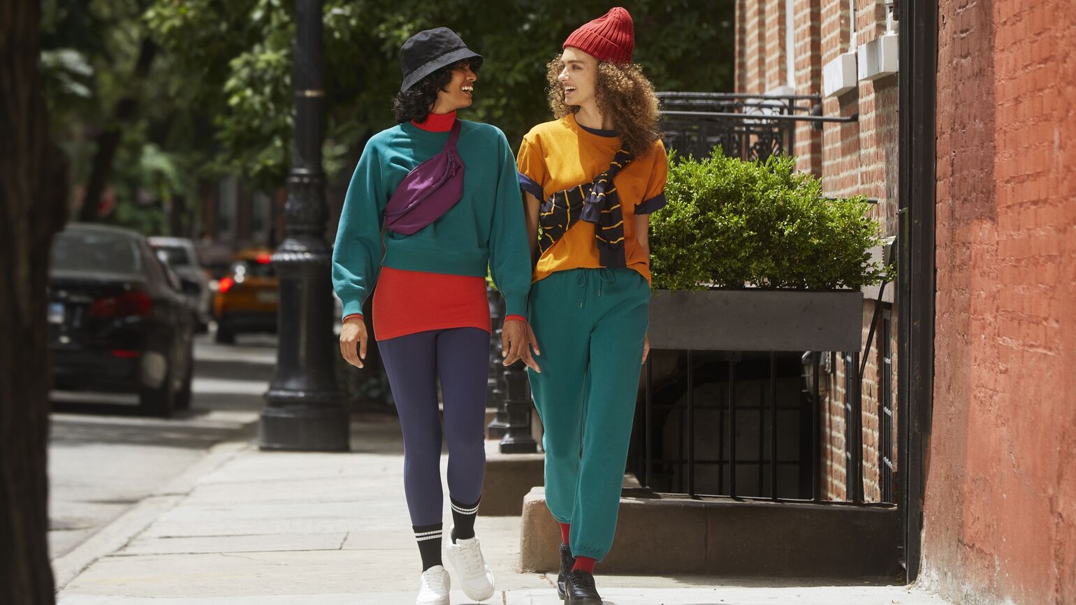 models wearing colourful UNIQLO clothing