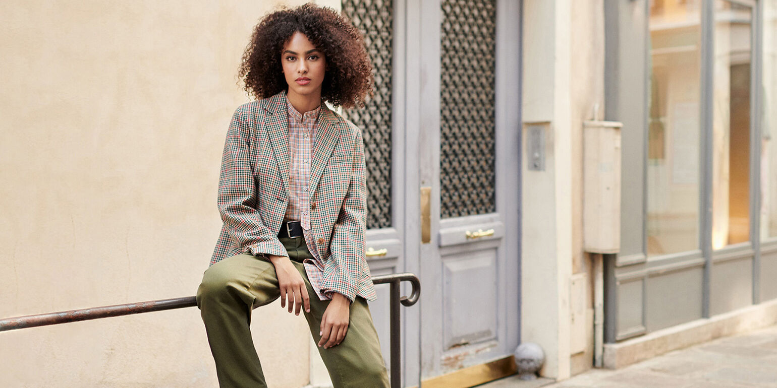 model wearing Ines de la Fressange Autumn/Winter 2022