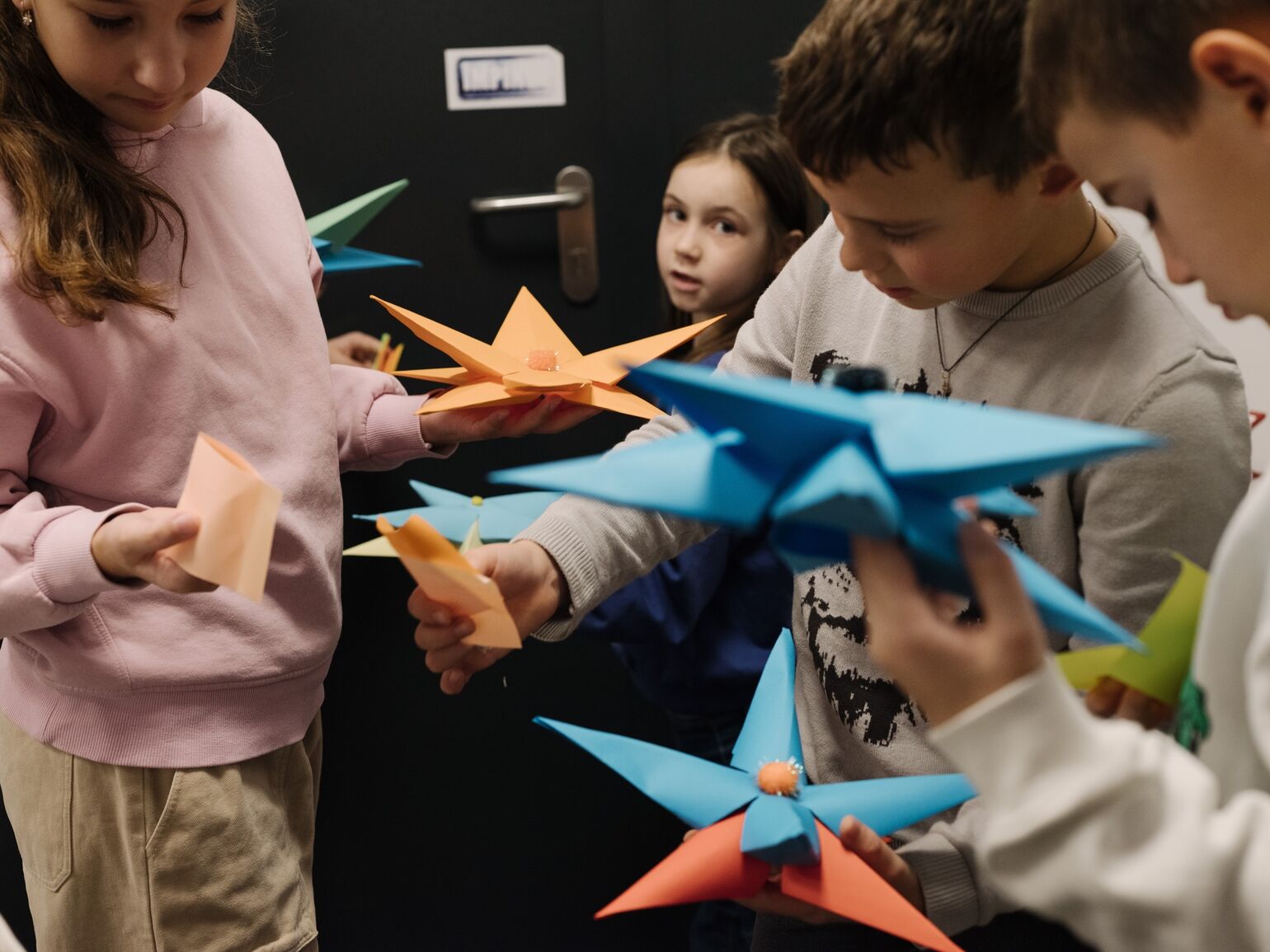 Refugee children from Ukraine play together