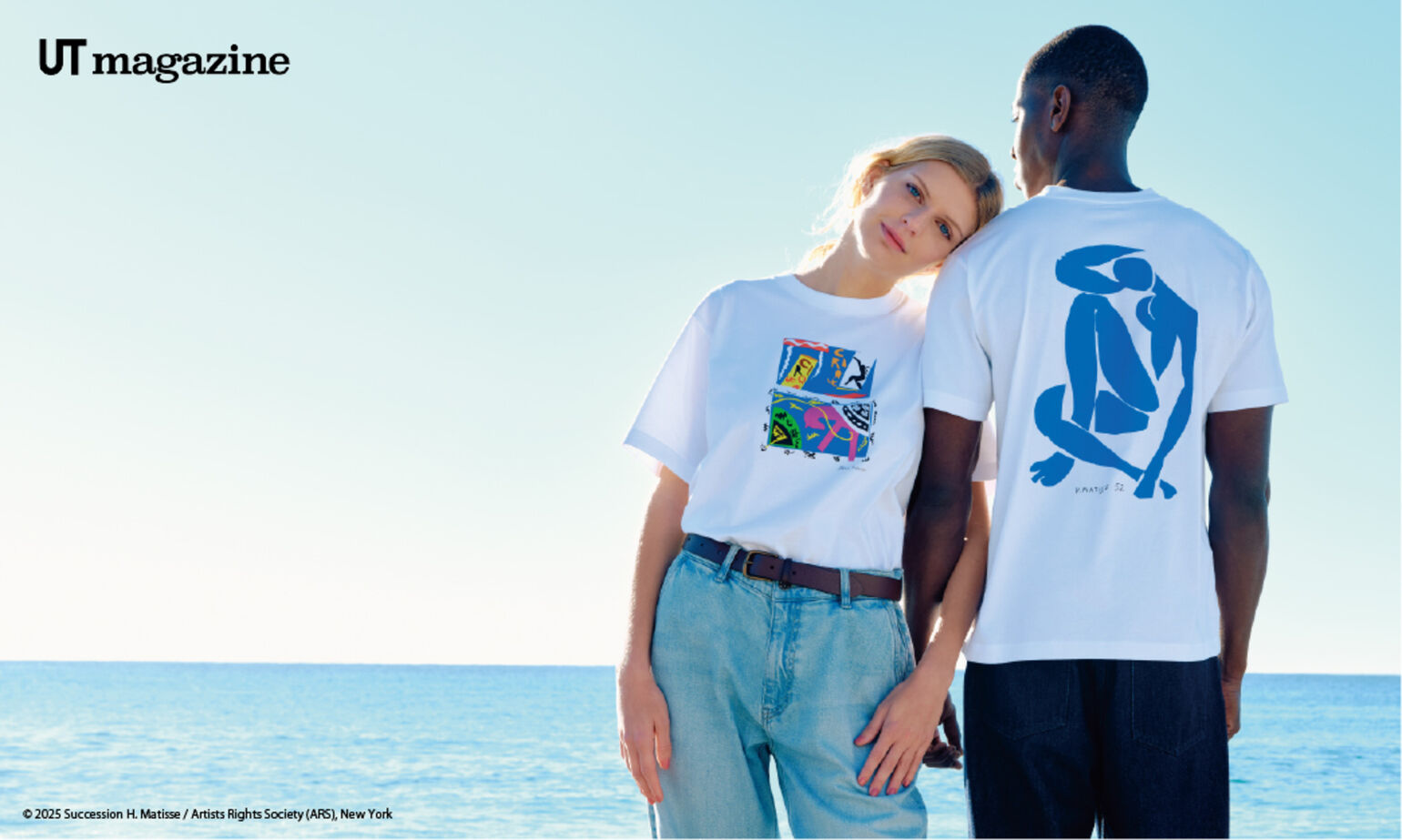 models wearing graphic T-shirts from the UNIQLO Henri Matisse collection