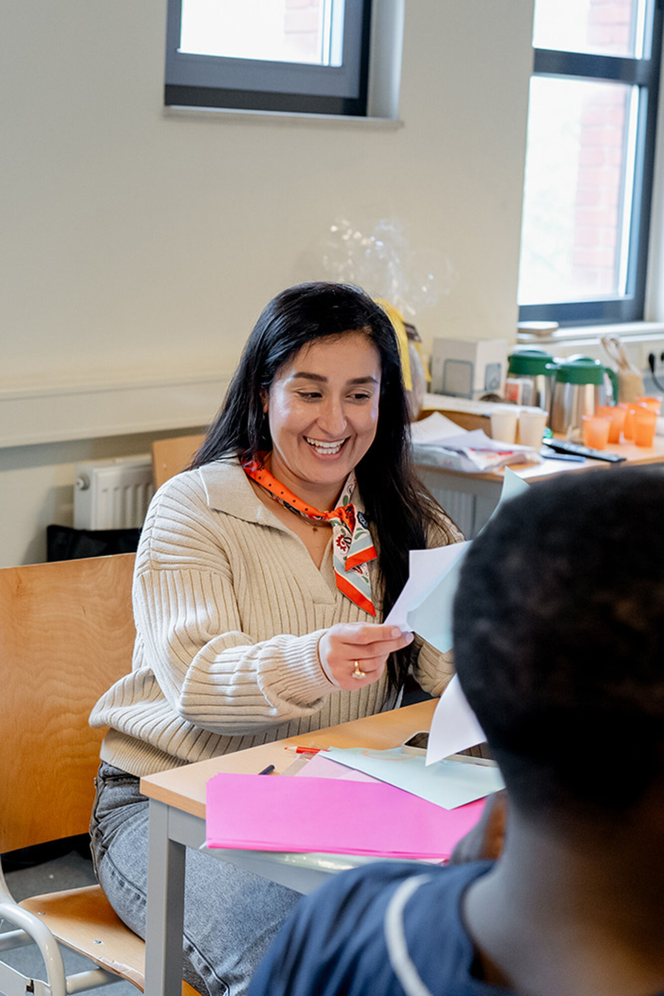 a workshop organised by UNHCR at an asylum centre in the Netherlands