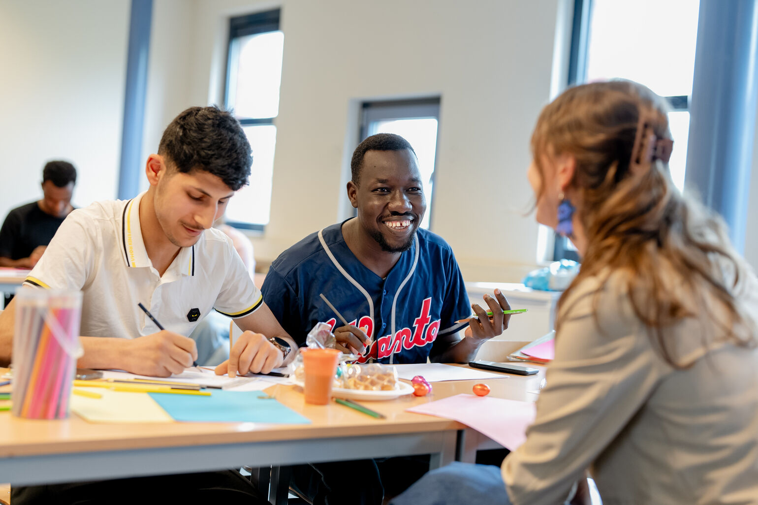 a workshop organised by UNHCR at an asylum centre in the Netherlands