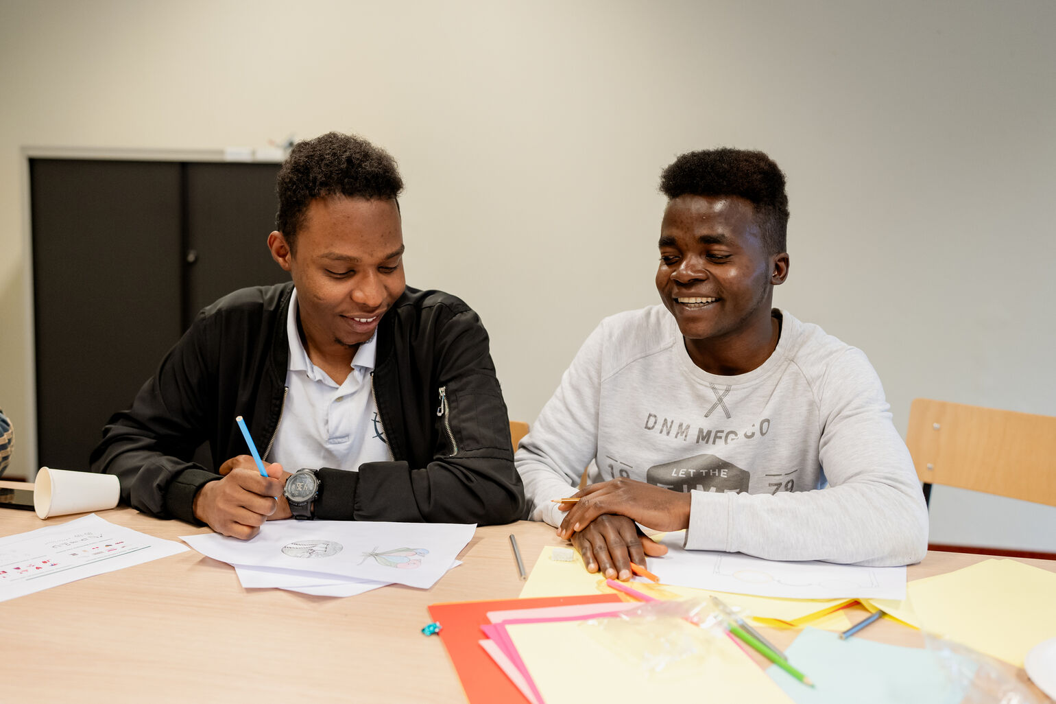 a workshop organised by UNHCR at an asylum centre in the Netherlands
