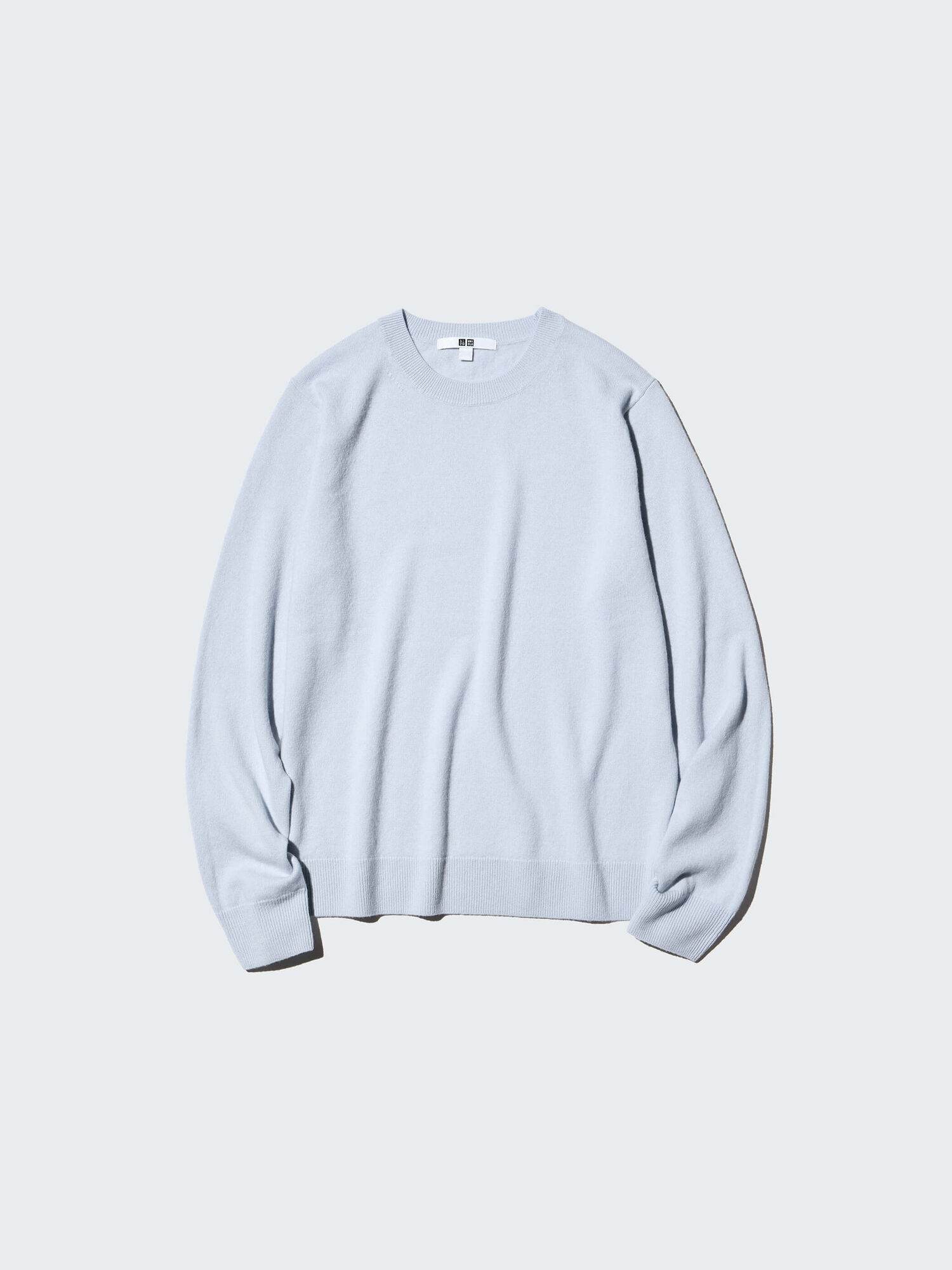 womens crew neck cashmere jumper in light blue