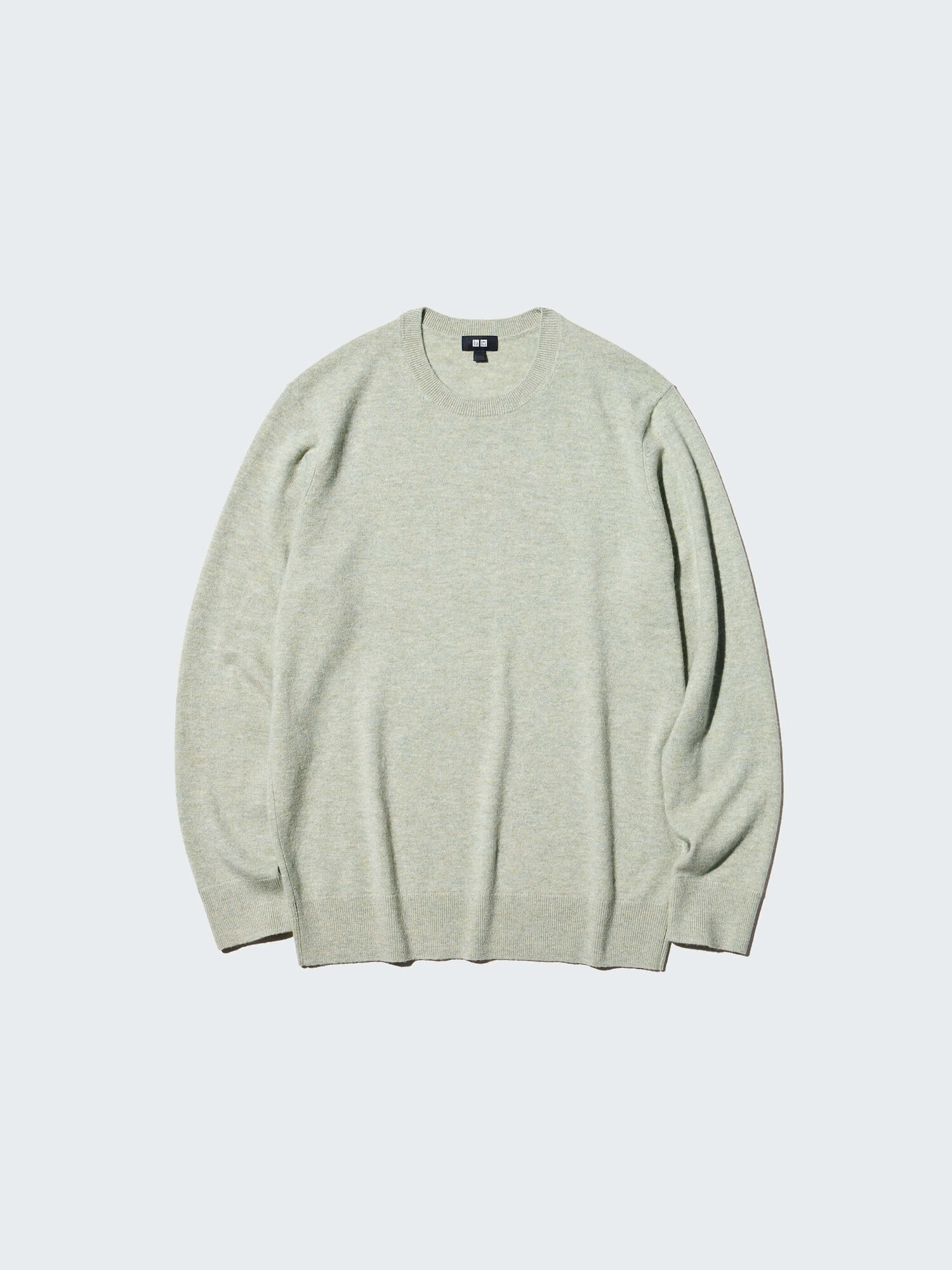 mens cashmere crew neck jumper in light green