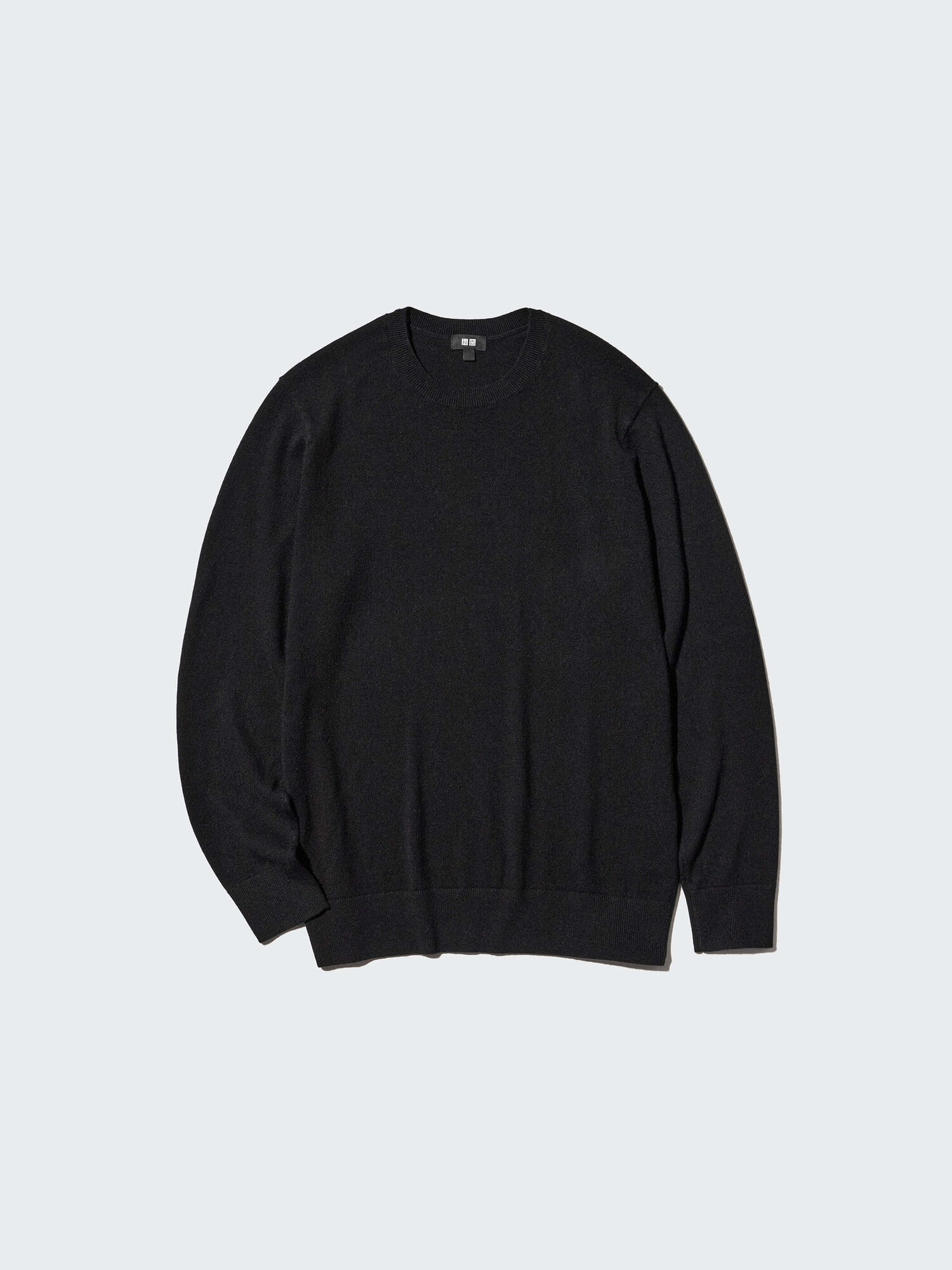 mens crew neck cashmere jumper in black