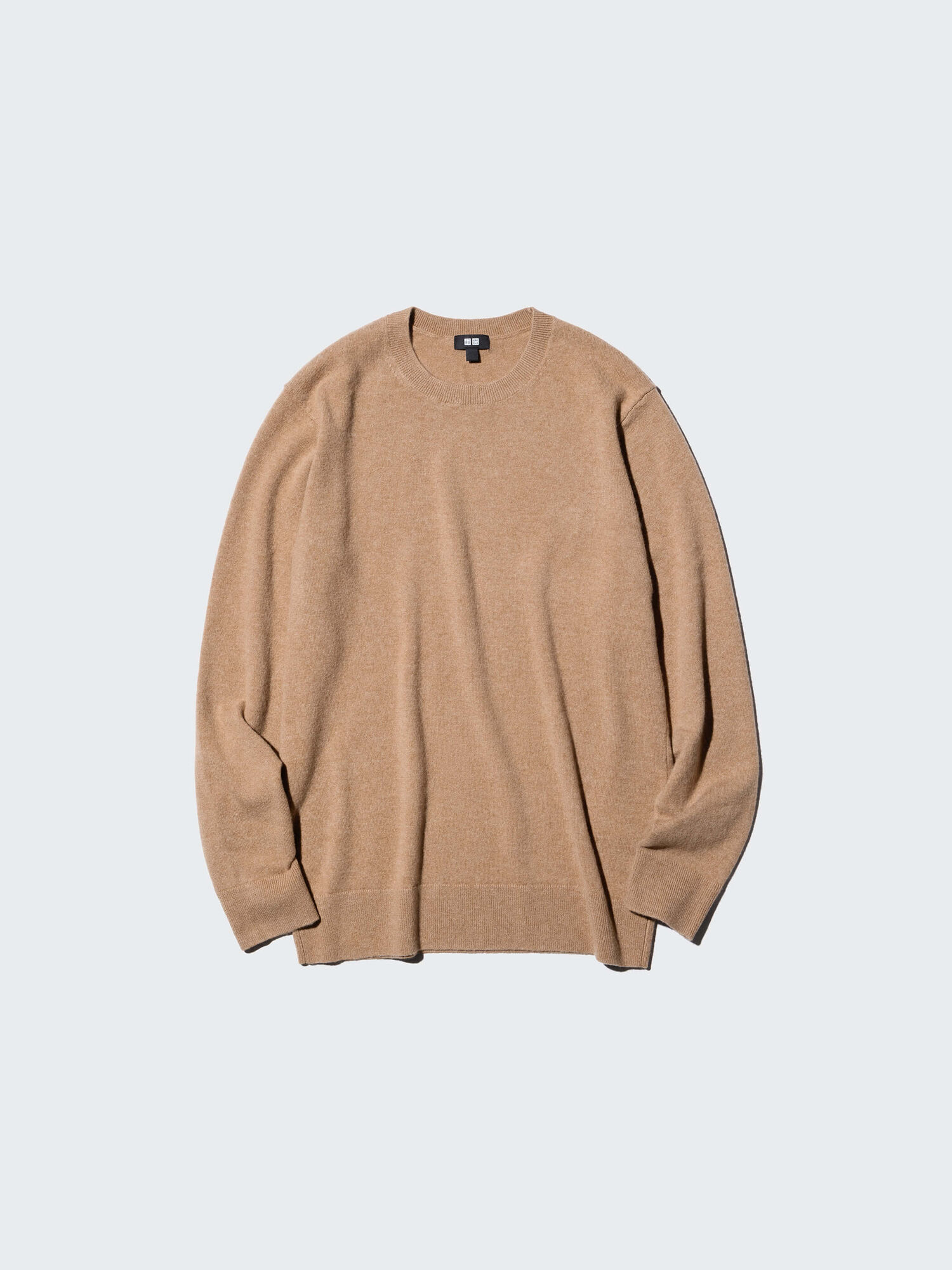 mens cashmere crew neck jumper in light brown