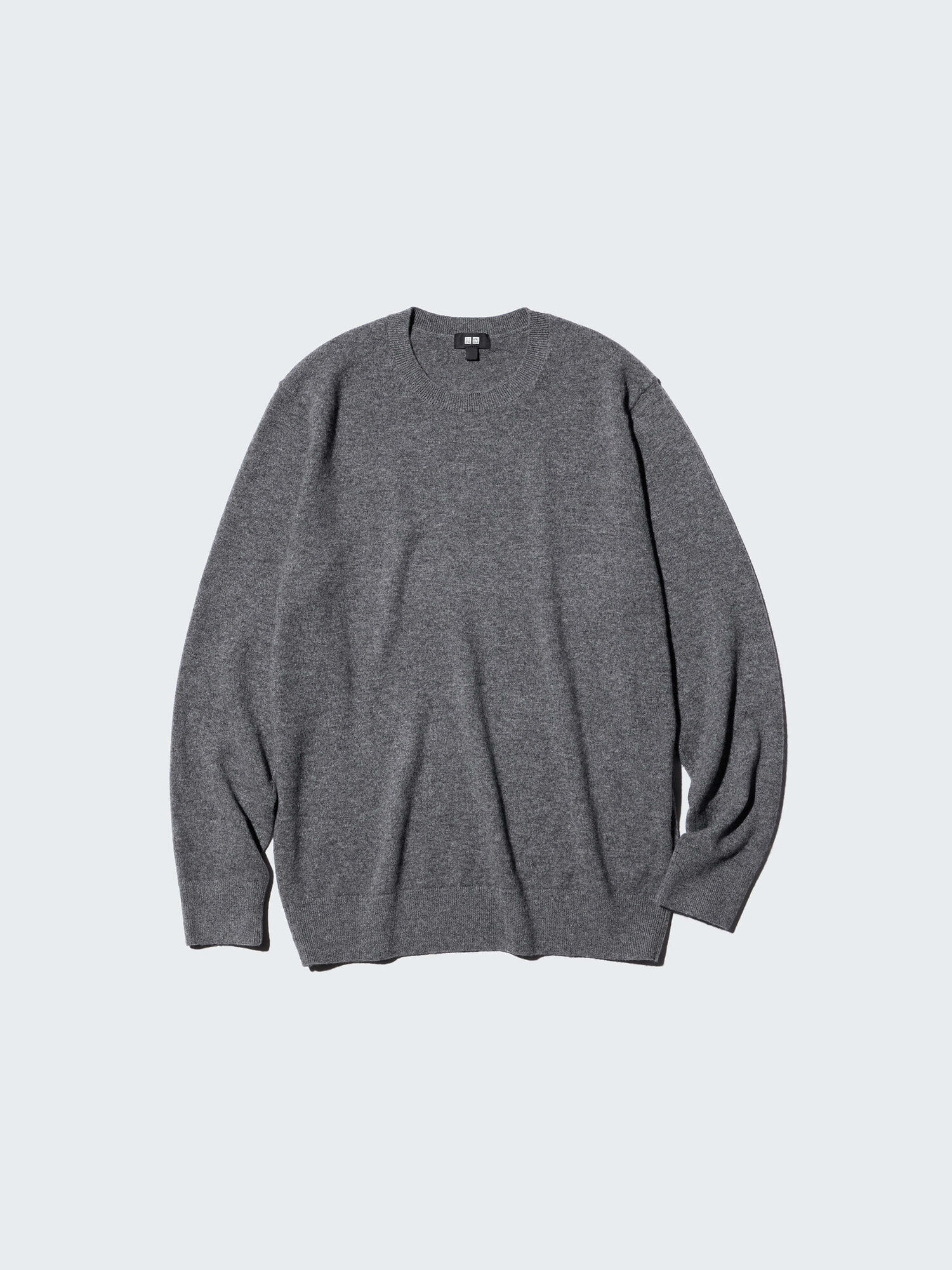 mens crew neck cashmere jumper in deep grey
