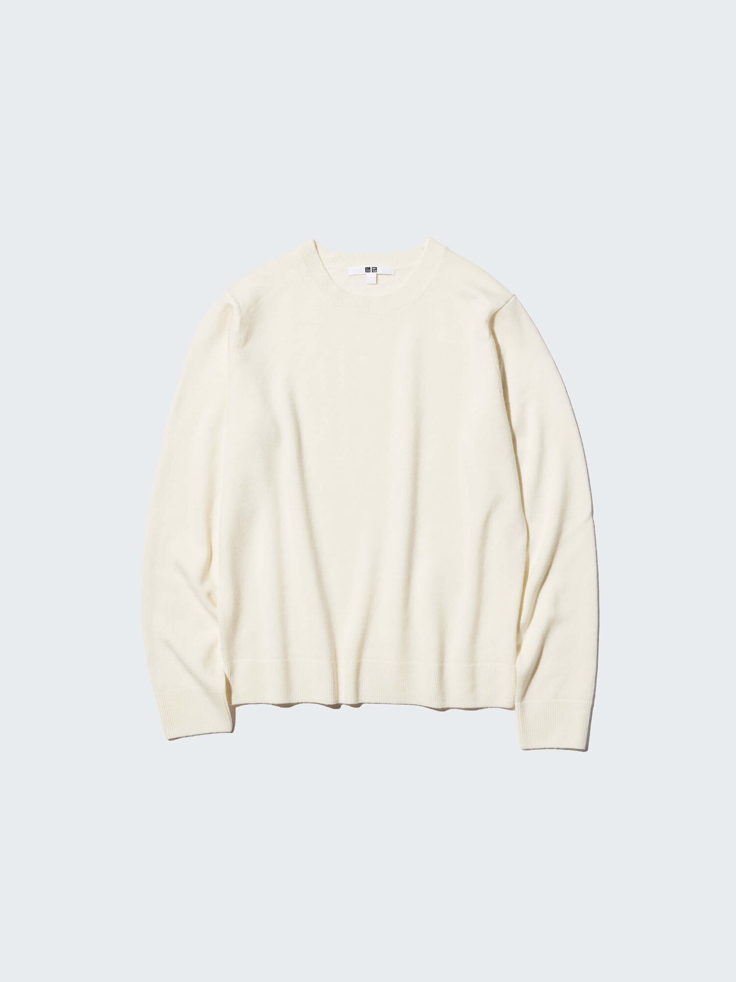 womens cashmere crew neck jumper in off white