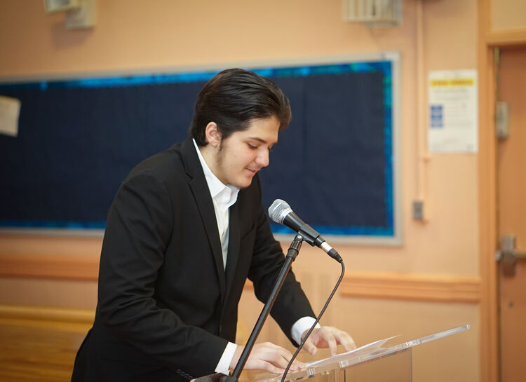 a student making a speech