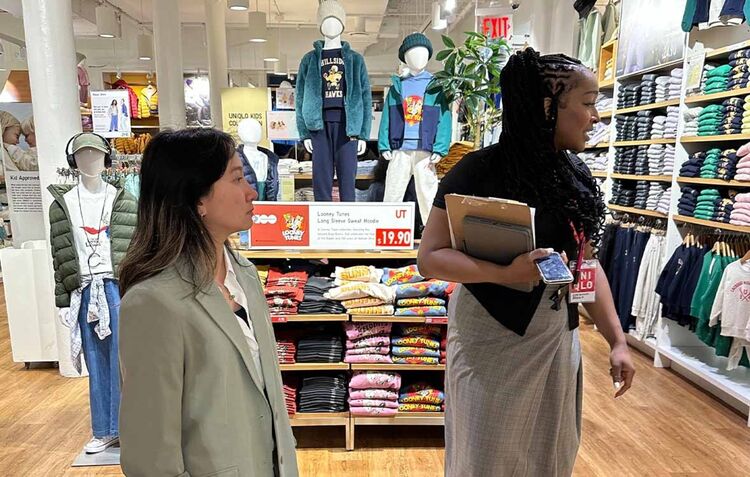 Rose with Amena Pierre-Louis, store manager of the UNIQLO SoHo flagship store in NYC