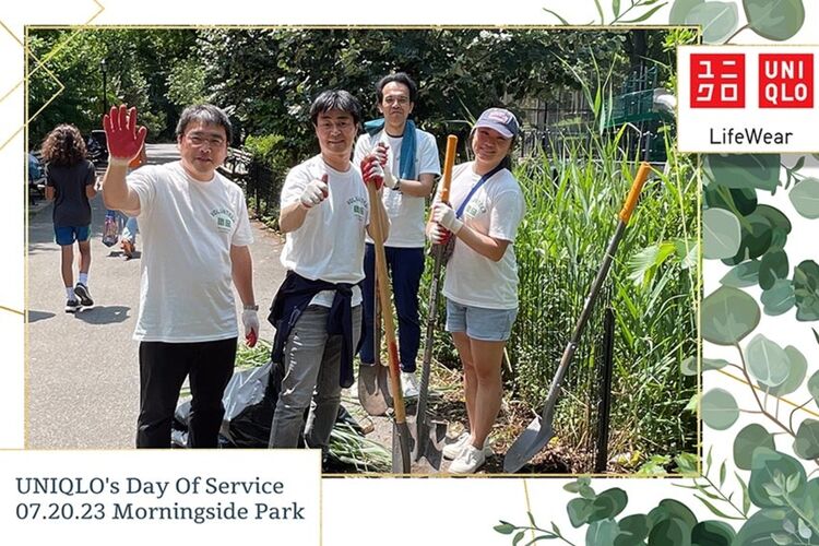 UNIQLO employees based in New York giving bacck at the Morningside Park