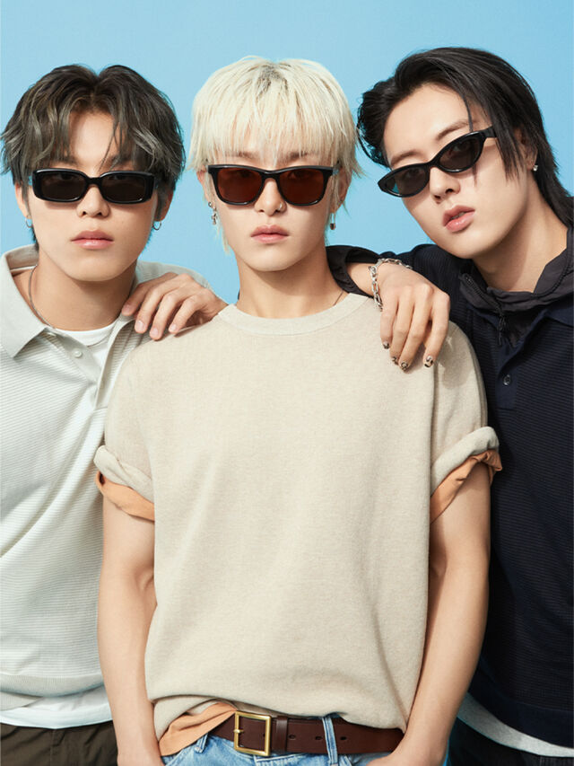 Find your treasure for UNIQLO sunglasses featuring members Jihoon, Haruto, and Park Jeong Woo