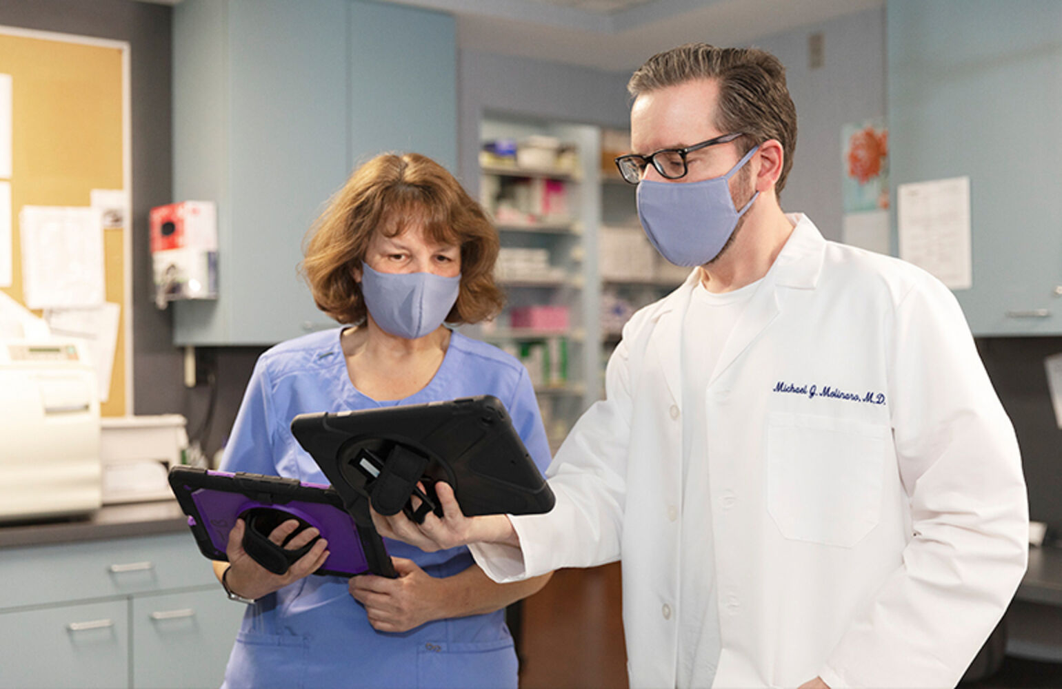 michael in his workplace