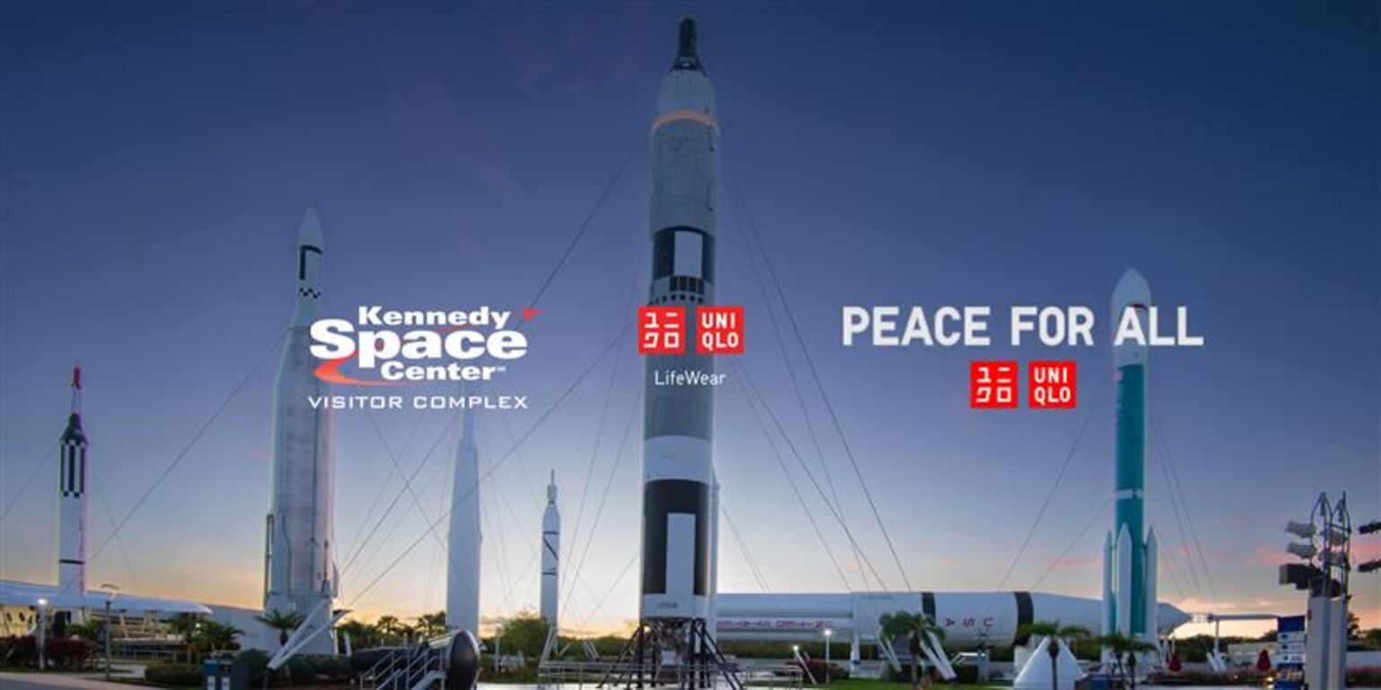 Kennedy Space Center rocket garden in the dusk