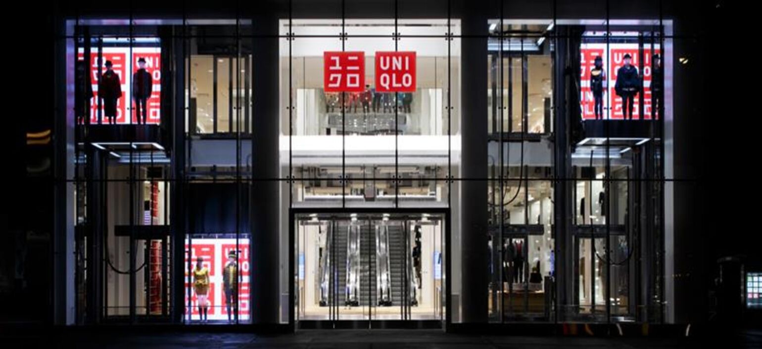 UNIQLO Storefront at night