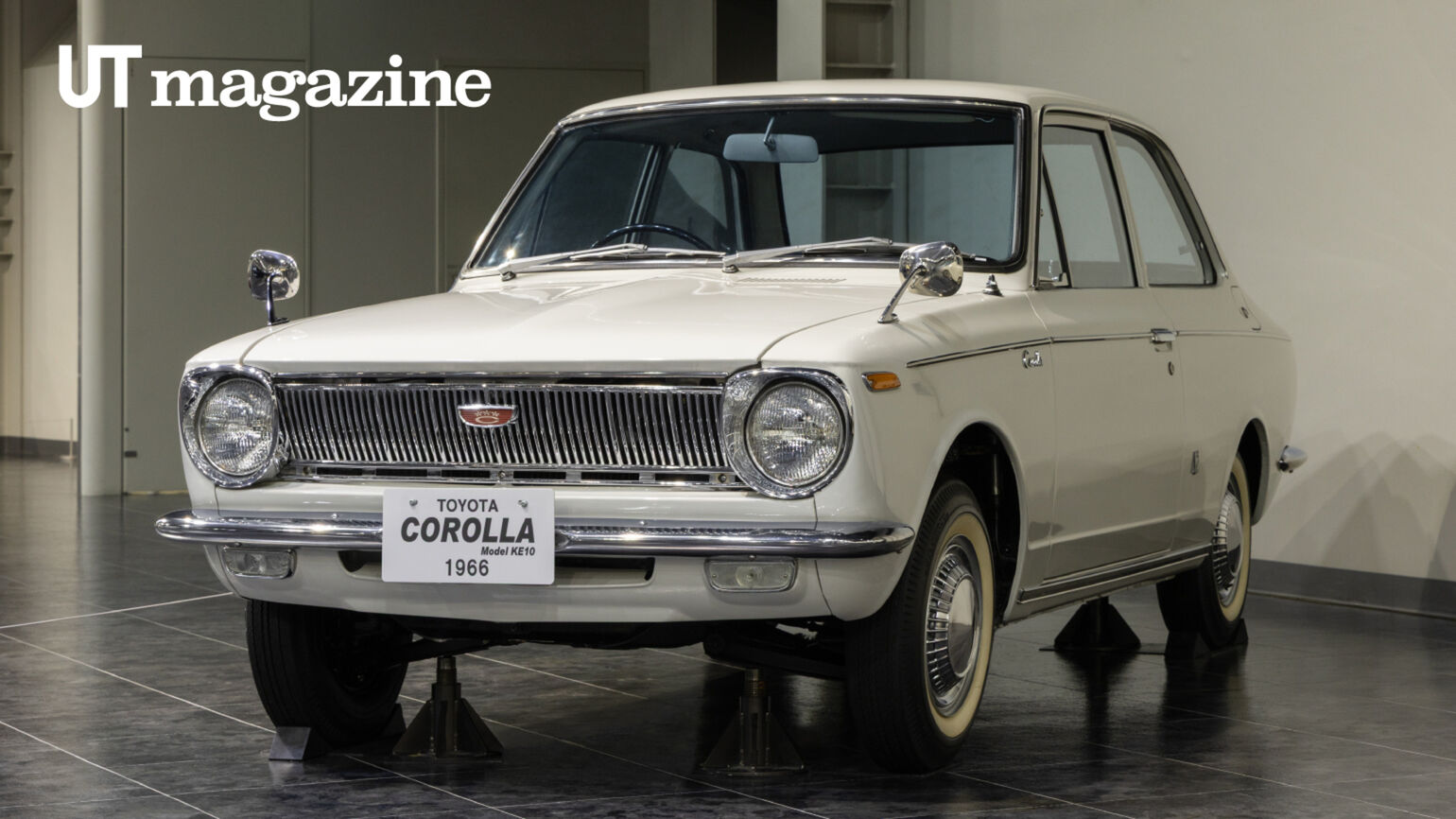 Legacy model of a white Toyota Corolla